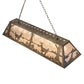 Meyda Lighting Deer at Lake 60" 9-Light Antique Copper Island Pendant Light With Silver Mica Shade Glass