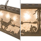 Meyda Lighting Deer at Lake 60" 9-Light Antique Copper Island Pendant Light With Silver Mica Shade Glass