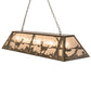 Meyda Lighting Deer at Lake 60" 9-Light Antique Copper Island Pendant Light With Silver Mica Shade Glass