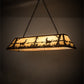 Meyda Lighting Deer at Lake 60" 9-Light Earth Island Pendant Light With Beige Art Shade Glass
