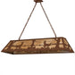 Meyda Lighting Deer at Lake 60" 9-Light Earth Island Pendant Light With Beige Art Shade Glass