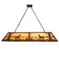 Meyda Lighting Deer at Lake 60" 9-Light Earth Island Pendant Light With Beige Art Shade Glass