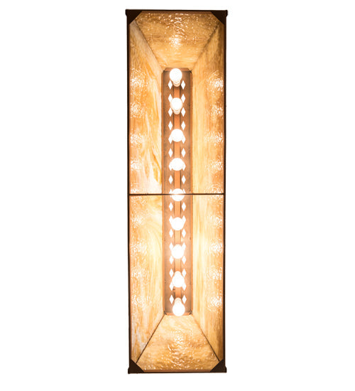Meyda Lighting Deer at Lake 60" 9-Light Earth Island Pendant Light With Beige Art Shade Glass
