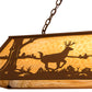 Meyda Lighting Deer at Lake 60" 9-Light Earth Island Pendant Light With Beige Art Shade Glass