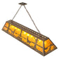 Meyda Lighting Deer at Lake 72" 11-Light Antique Copper Island Pendant Light With Amber Mica Shade Glass