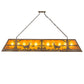 Meyda Lighting Deer at Lake 72" 11-Light Antique Copper Island Pendant Light With Amber Mica Shade Glass