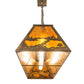 Meyda Lighting Deer at Lake 72" 11-Light Antique Copper Island Pendant Light With Amber Mica Shade Glass