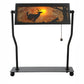 Meyda Lighting Deer on the Loose 13"H x 11"W Textured Black Floor Lamp With Amber Mica Shade Glass