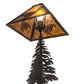 Meyda Lighting Deer on the Loose 22" 2-Light Textured Black Table Lamp With Amber Mica Shade Glass and Lighted Base