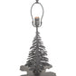 Meyda Lighting Deer on the Loose 22" 2-Light Textured Black Table Lamp With Amber Mica Shade Glass and Lighted Base