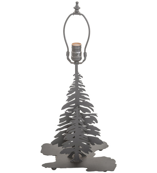 Meyda Lighting Deer on the Loose 22" 2-Light Textured Black Table Lamp With Amber Mica Shade Glass and Lighted Base