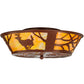 Meyda Lighting Deer on the Loose 22" 4-Light Rust Flush Mount Light With Tawnyrock Idalight Shade Glass