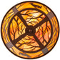 Meyda Lighting Deer on the Loose 22" 4-Light Rust Flush Mount Light With Tawnyrock Idalight Shade Glass
