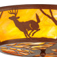 Meyda Lighting Deer on the Loose 22" 4-Light Rust Flush Mount Light With Tawnyrock Idalight Shade Glass