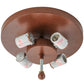 Meyda Lighting Deer on the Loose 22" 4-Light Rust Flush Mount Light With Tawnyrock Idalight Shade Glass
