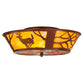 Meyda Lighting Deer on the Loose 22" 4-Light Rust Flush Mount Light With Tawnyrock Idalight Shade Glass