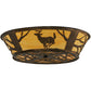 Meyda Lighting Deer on the Loose 23" 4-Light Antique Copper Flush Mount Light With Tawnyrock Acrylic Shade Glass