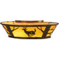 Meyda Lighting Deer on the Loose 23" 4-Light Antique Copper Flush Mount Light With Tawnyrock Acrylic Shade Glass
