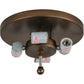 Meyda Lighting Deer on the Loose 23" 4-Light Antique Copper Flush Mount Light With Tawnyrock Acrylic Shade Glass