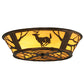 Meyda Lighting Deer on the Loose 23" 4-Light Antique Copper Flush Mount Light With Tawnyrock Acrylic Shade Glass