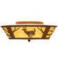 Meyda Lighting Deer on the Loose 23" 4-Light Earth Flush Mount Light With Tawnyrock Idalight Shade Glass