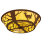 Meyda Lighting Deer on the Loose 23" 4-Light Earth Flush Mount Light With Tawnyrock Idalight Shade Glass