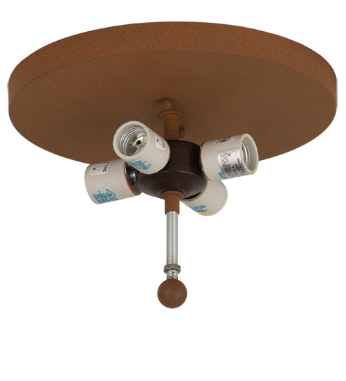 Meyda Lighting Deer on the Loose 23" 4-Light Earth Flush Mount Light With Tawnyrock Idalight Shade Glass