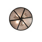 Meyda Lighting Deer on the Loose 24" 4-Light Old Wrought Iron Inverted Pendant Light With Silver Mica Shade Glass