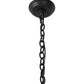 Meyda Lighting Deer on the Loose 24" 4-Light Old Wrought Iron Inverted Pendant Light With Silver Mica Shade Glass