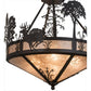 Meyda Lighting Deer on the Loose 26" 4-Light Timeless Bronze Inverted Pendant Light With Silver Mica Shade Glass