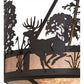 Meyda Lighting Deer on the Loose 26" 4-Light Timeless Bronze Inverted Pendant Light With Silver Mica Shade Glass