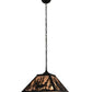 Meyda Lighting Deer through the Trees 24" 2-Light Textured Black Pendant Light With Silver Mica Shade Glass