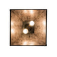 Meyda Lighting Deer through the Trees 24" 2-Light Textured Black Pendant Light With Silver Mica Shade Glass