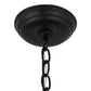 Meyda Lighting Deer through the Trees 24" 2-Light Textured Black Pendant Light With Silver Mica Shade Glass