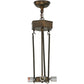 Meyda Lighting Deer through the Trees 26" 4-Light Antique Copper Inverted Pendant Light With Silver Mica Shade Glass