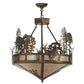 Meyda Lighting Deer through the Trees 26" 4-Light Antique Copper Inverted Pendant Light With Silver Mica Shade Glass