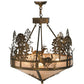 Meyda Lighting Deer through the Trees 26" 4-Light Antique Copper Inverted Pendant Light With Silver Mica Shade Glass