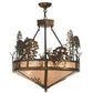 Meyda Lighting Deer through the Trees 26" 4-Light Antique Copper Inverted Pendant Light With Silver Mica Shade Glass