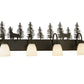 Meyda Lighting Deer through the Trees 33" 4-Light Timeless Bronze Vanity Light With Opal White Blown Shade Glass