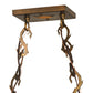 Meyda Lighting Deer through the Trees 34" 5-Light Antique Copper Island Pendant Light With Silver Mica Shade Glass