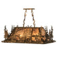 Meyda Lighting Deer through the Trees 34" 5-Light Antique Copper Island Pendant Light With Silver Mica Shade Glass