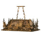 Meyda Lighting Deer through the Trees 34" 5-Light Antique Copper Island Pendant Light With Silver Mica Shade Glass