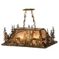 Meyda Lighting Deer through the Trees 34" 5-Light Antique Copper Island Pendant Light With Silver Mica Shade Glass