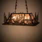 Meyda Lighting Deer through the Trees 34" 5-Light Antique Copper Island Pendant Light With Silver Mica Shade Glass
