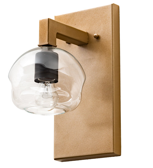 Meyda Lighting Deformado 6" Champagne Metallic Wall Sconce With Clear Shade Glass