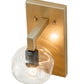 Meyda Lighting Deformado 6" Champagne Metallic Wall Sconce With Clear Shade Glass