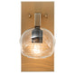 Meyda Lighting Deformado 6" Champagne Metallic Wall Sconce With Clear Shade Glass