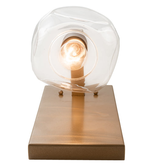 Meyda Lighting Deformado 6" Champagne Metallic Wall Sconce With Clear Shade Glass