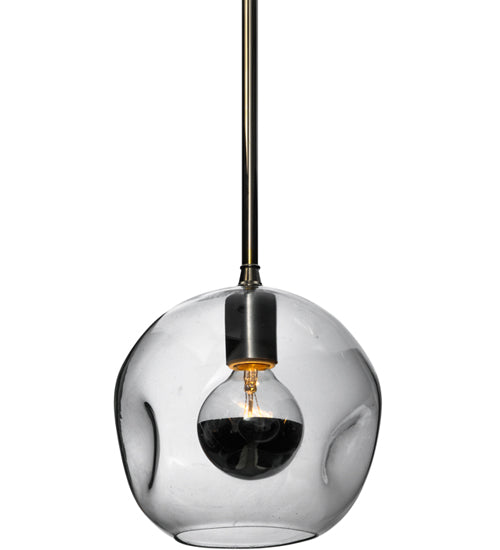 Meyda Lighting Deformado 9" Chrome Mini Pendant Light With Clear Globe Shade Glass