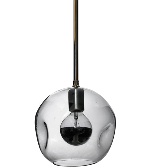 Meyda Lighting Deformado 9" Chrome Mini Pendant Light With Clear Globe Shade Glass